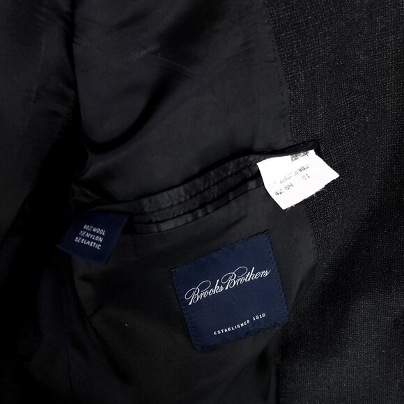 Brooks Brothers Blazer Suit Jacket Men 42 Gray 90% Wool Blend Made In Italy - Picture 8 of 15